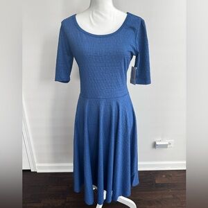 LuLaRoe Textured Blue Midi Dress